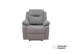 Sillón Reclinable Cloe Eléctrico De Tela Color Gris