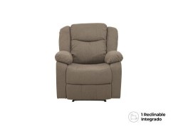 Sillón Reclinable Fargo Con Reposacabezas Eléctrico (Headrest) De Tela Color Taupe