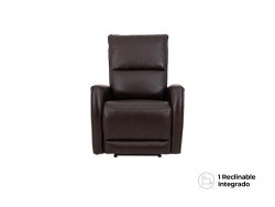 Sillón Reclinable Eléctrico Jermell De Piel Color Café