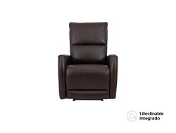 Sillón Reclinable Eléctrico Jermell De Piel Color Café