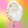 Aretes Arracada Multicolor Chapa de Oro Az321