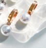 Aretes Arracada Perla Acero Inoxidable 2D1
