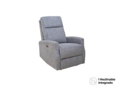 Sillón Reclinable Eléctrico Bonny de Tela Color Gris