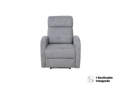 Sillón Reclinable Eléctrico Wesley de Tela Color Gris