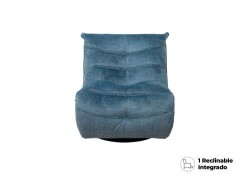 Sillón Reclinable Manual Manny Gamer Giratorio y Mecedora de Tela Azul
