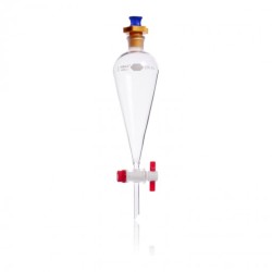 Embudo Separación Squibb, Forma Pera, Tapón Plástico (Pe),  Llave Ptfe 125 Ml