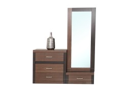 Cómoda Con Espejo Arizona De Madera Wengue Color Nuez