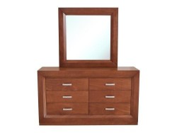 Cómoda Con Espejo Enzo De Madera Color Café Ciprés