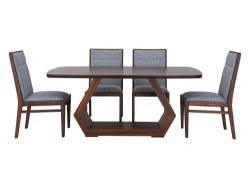 Comedor Sorrento De Madera Tzalam Para 6 Personas Rectangular Gris