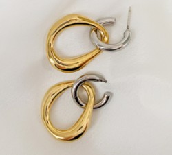 Aretes Arracada y Aro Oro-Plata  2y3