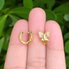 Aretes Arracada Mariposa Chapa de Oro Az214