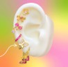 Aretes Arracada Mariposa Chapa de Oro Az214