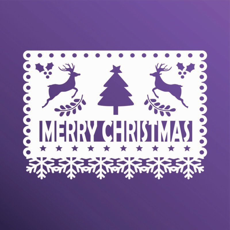 PAPEL PICADO MERRY CHRISTMAS 37X26 STSM118