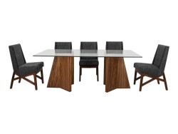 Comedor Zell De Madera Acabado Parota Para 8 Personas