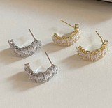 Aretes Arracada Plateada Cristales 4E42