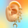 Aretes Arracada Zirconia Chapa de Oro Az72
