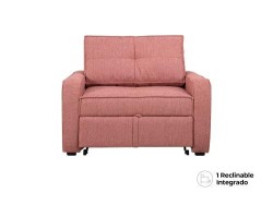 Sillón Mane De Tela Color Rosa