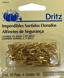 SEGURO 00 DORADO C/50 PIEZAS
