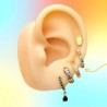 Aretes Arracada Zirconia Multicolor Chapa de Oro Az18