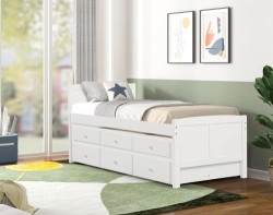 Cama Canguro Twin Individual Color Blanca con Cajones