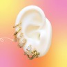Aretes Arracada Zirconias Blancas Chapa de Oro Az144