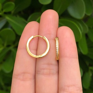 Aretes Arracada Zirconias Chapa de Oro Az151