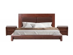 Recámara Farrah De Madera King Size Cama Y 2 Burós Color Chocolate