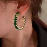 Aretes Arracadas Cristal Verde 1D3