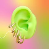 Aretes Arracadas Estrellas Chapa de Oro Az68