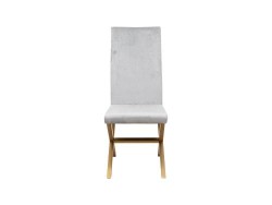 Silla Empire De Metal De Tela Color Gris