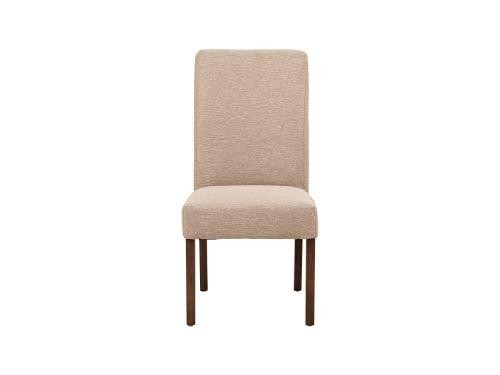 Silla Salvatore De Madera Acabado Nogal De Tela Color Beige