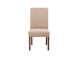 Silla Salvatore De Madera Acabado Nogal De Tela Color Beige