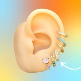 Aretes Arracada Zirconia Chapa de Oro Az158