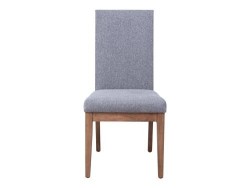 Silla Siena De Madera Nogal Natural De Tela Color Gris