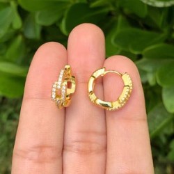 Aretes Cadena Chapa de Oro Az134