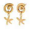 Aretes Caracol Estrella de Mar Acero Inox R13