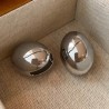 Aretes Chunky Oval Plateados 2X6