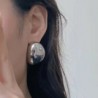 Aretes Chunky Oval Plateados 2X6