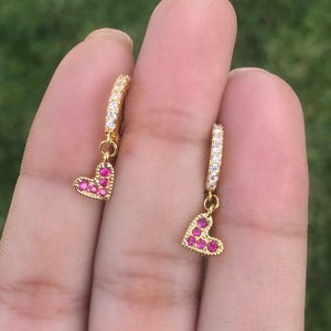 Aretes Corazón Chapa de oro C624