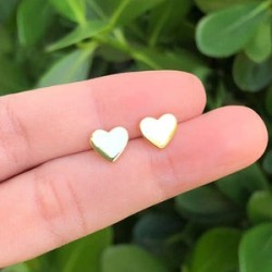 Aretes Corazon Chapa de Oro AZ101