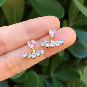 Aretes Corazon Chapa de oro Az227