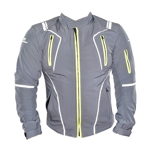 Chamarra para motociclista Softshell repelente con protecciones Talla-M Hebotech