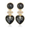 Aretes Corazon Negro Acristalado 1i6