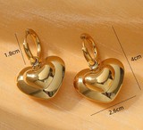 Aretes Corazon Dorado Acero Titanio 1Z5