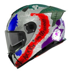 Casco integral para motociclista Hawk Sick Joke Gray talla S Axxis