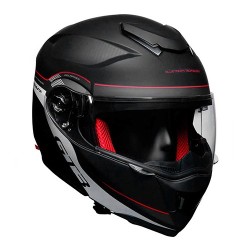 Casco para motociclista abatible con Bluetooth Ventec exoskeleton Negro / Blanco GT3 Talla L