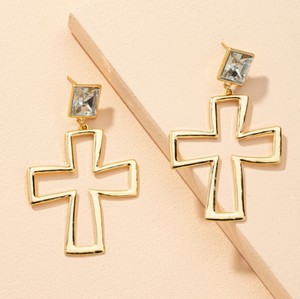 Aretes Cruz Dorados R26