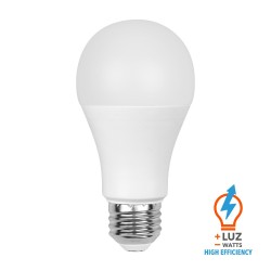 Foco A19 LED 9 W, Luz Cálida Brillante, Base E27, No atenuable, Multivoltaje