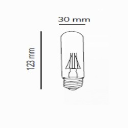 Foco T10 Vintage LED 4.5 W, Luz Cálida Suave, Base E27, Atenuable