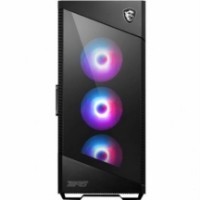Gabinete MSI Velox 100R Cristal Templado ARGB Media Torre ATX/Mini ITX/Micro ATX GPU Vertical 4xVentiladores Color Negro